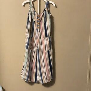 Lilt Multicolor Striped Jumpsuit for Kids